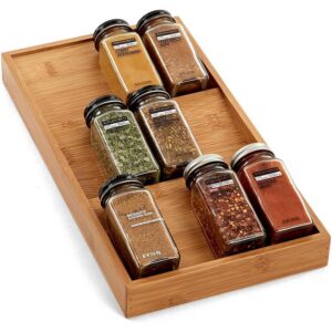 Bamboo Drawer-Style Seasoning Rack