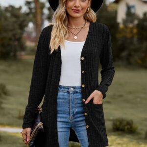 Brushed Ribbed Long Sleeve Cardigan
