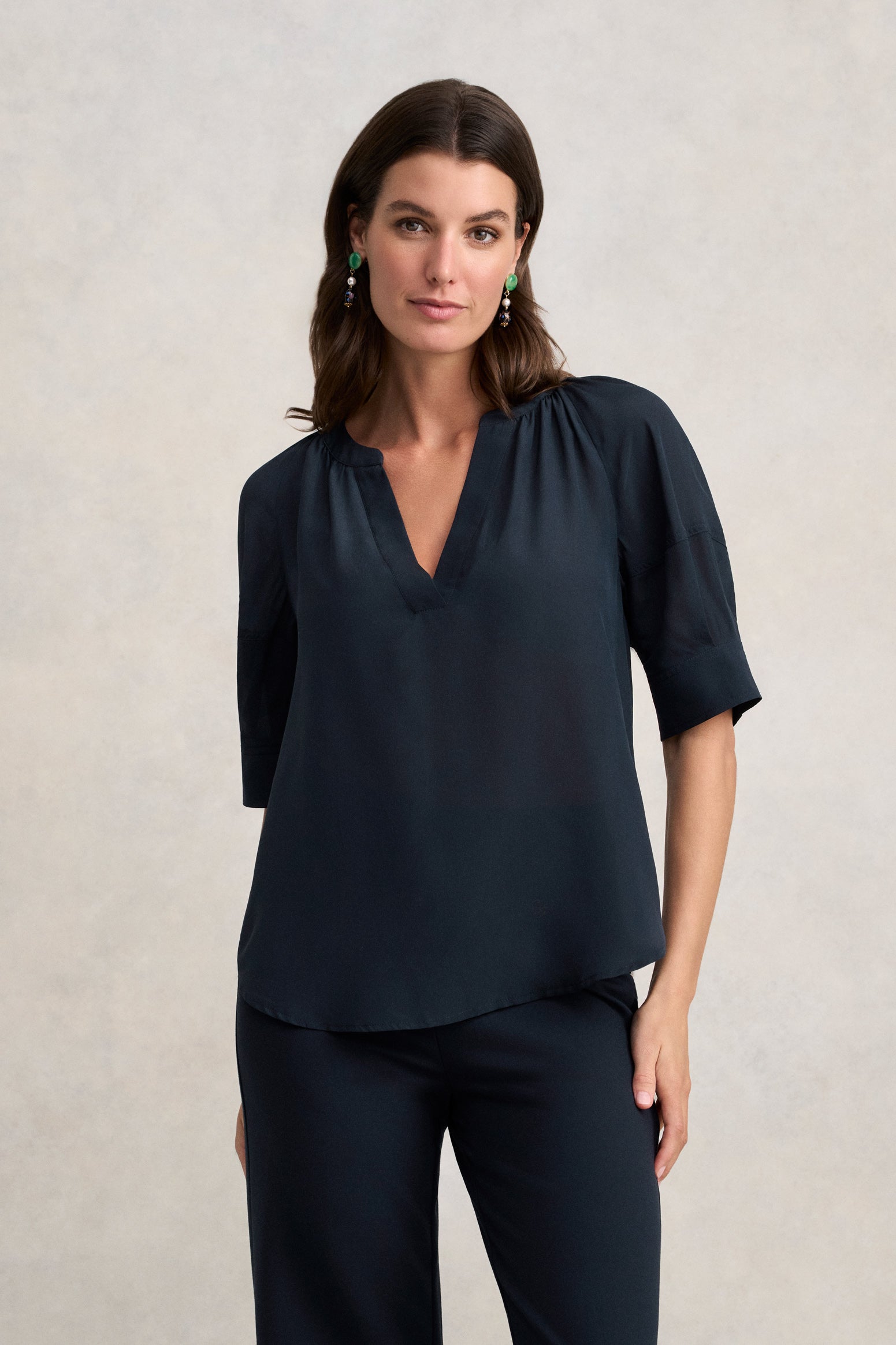 Silk Blouse - Ink
