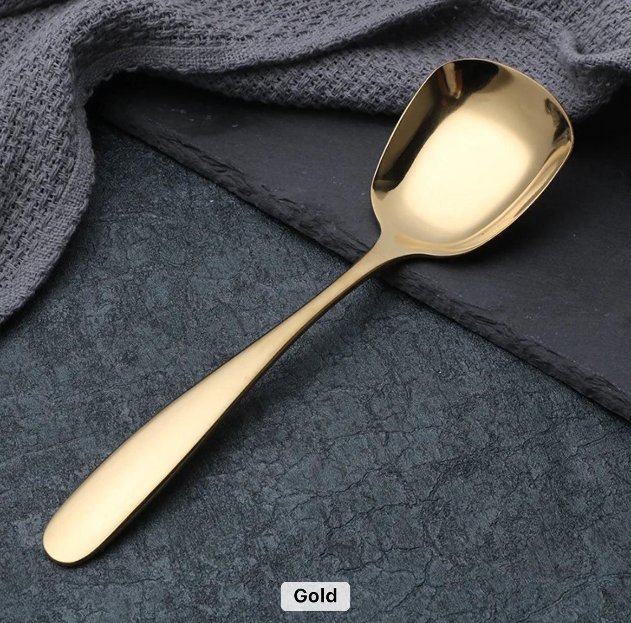 3-Piece 304 Stainless Steel Small Serving Spoon Set – Gold & Silver - Image 2