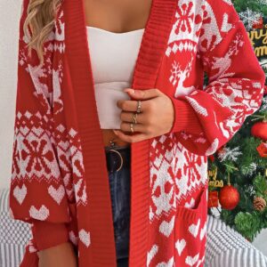 Reindeer Pocket Long Sleeve Cardigan