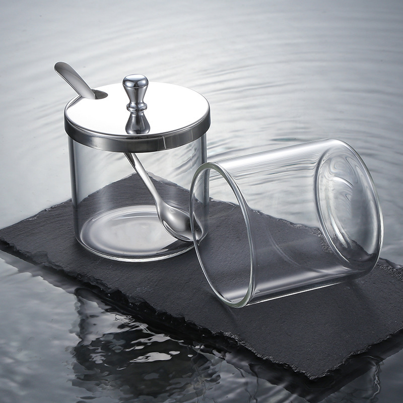 High-Borosilicate Glass Seasoning Jar with Stainless Steel Rack - Image 2