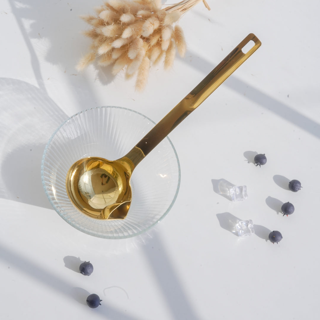 3-Piece Extra-Large Stainless Steel Serving Ladle Set with Oil Separator - Image 2