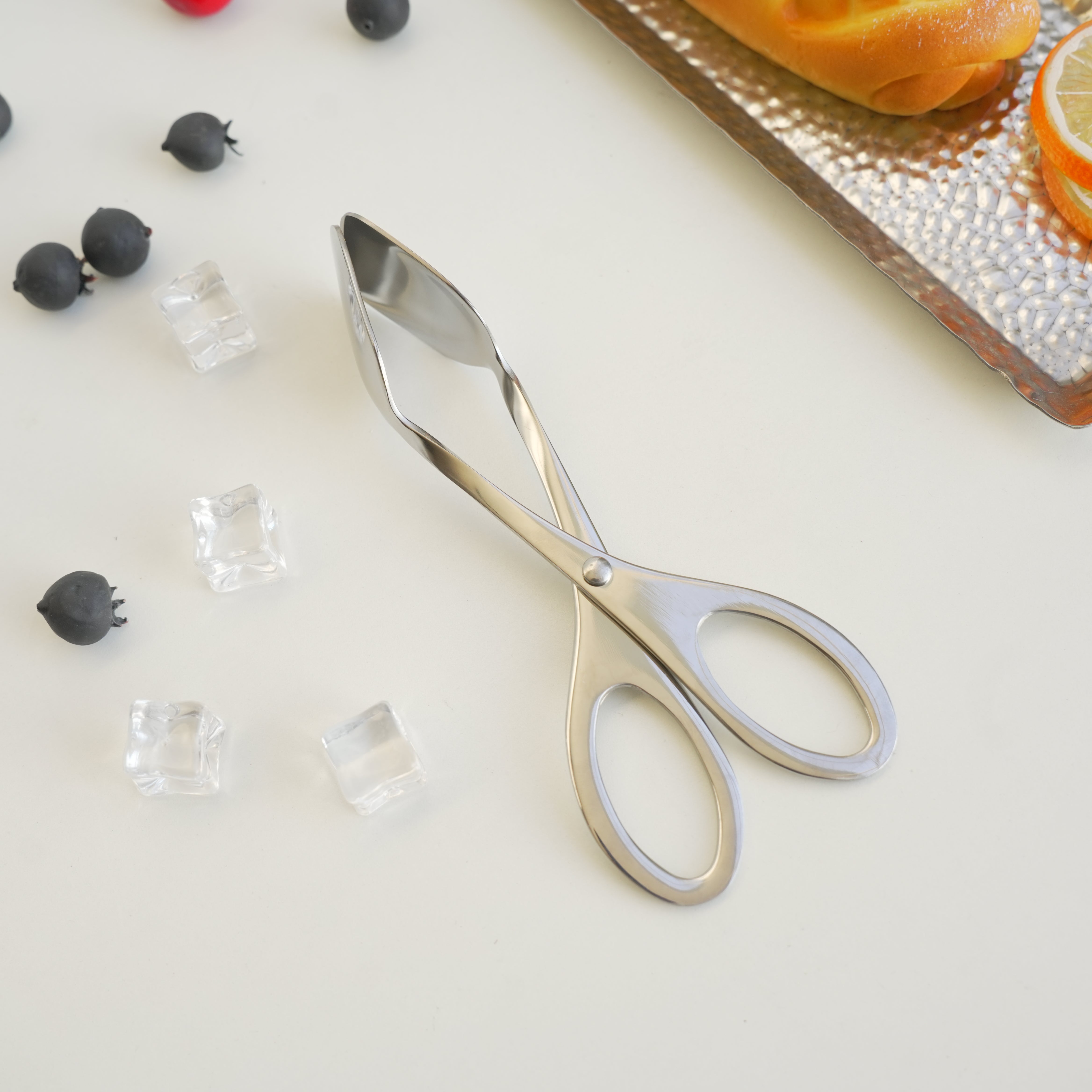 Scissor-Style Stainless Steel Clip Tongs – Gold & Silver - Image 5