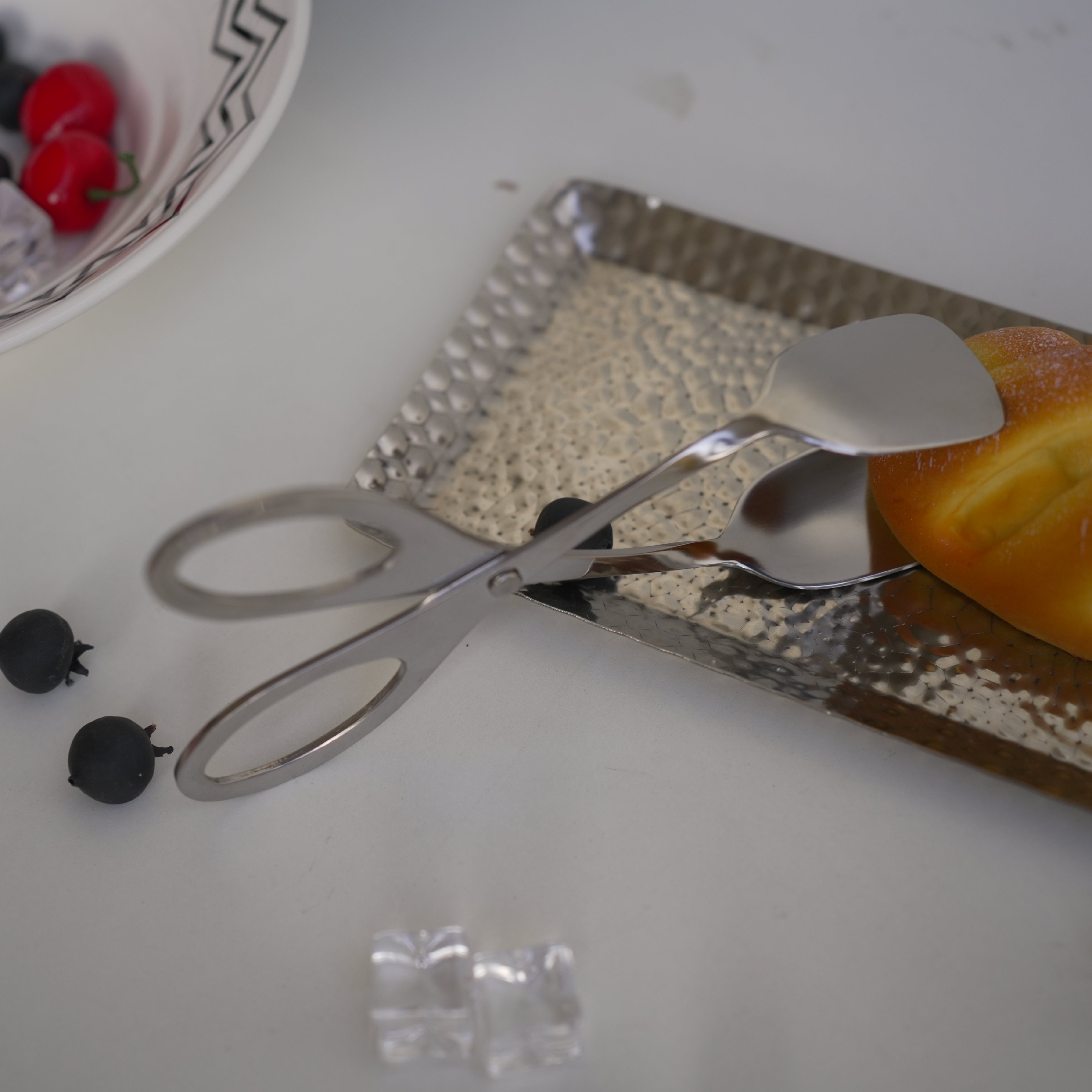 Scissor-Style Stainless Steel Clip Tongs – Gold & Silver - Image 8