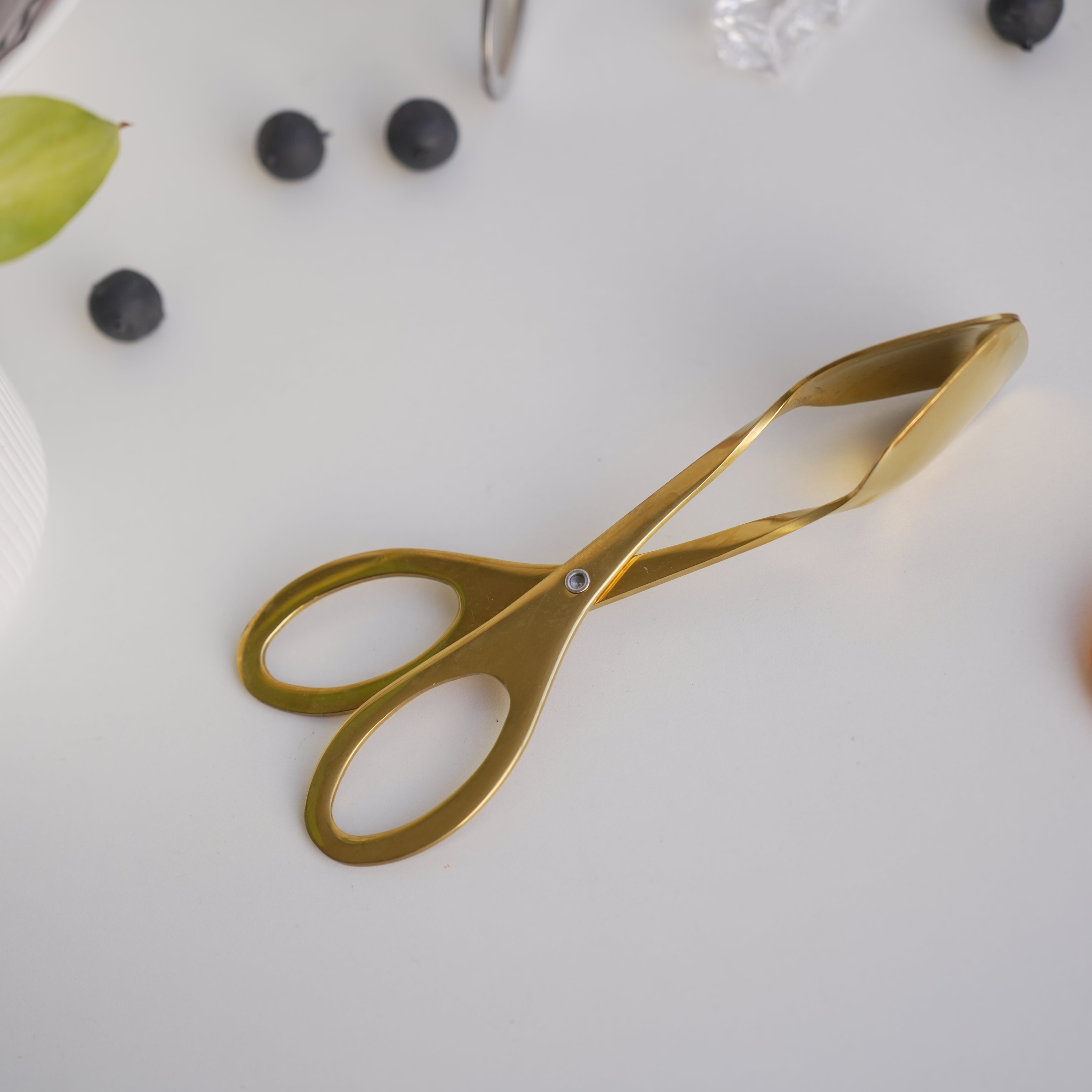Scissor-Style Stainless Steel Clip Tongs – Gold & Silver - Image 6
