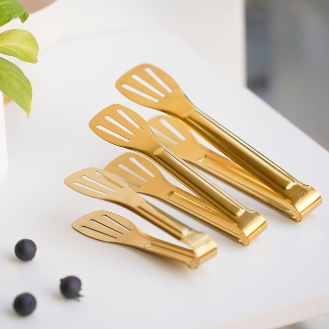 Stainless Steel Multipurpose Tongs – 4 Sizes – Gold & Silver - Image 6