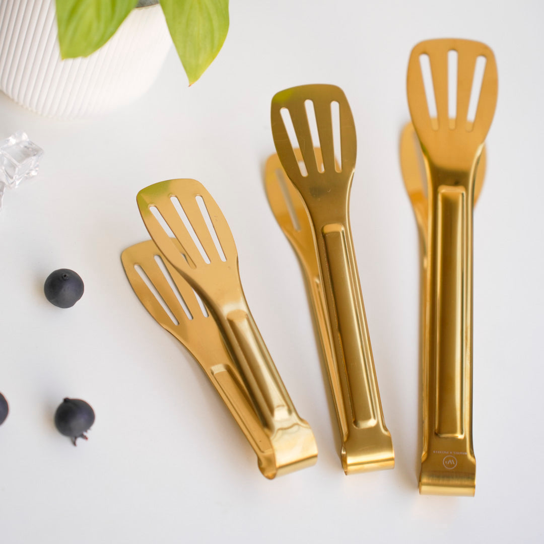Stainless Steel Multipurpose Tongs – 4 Sizes – Gold & Silver - Image 18