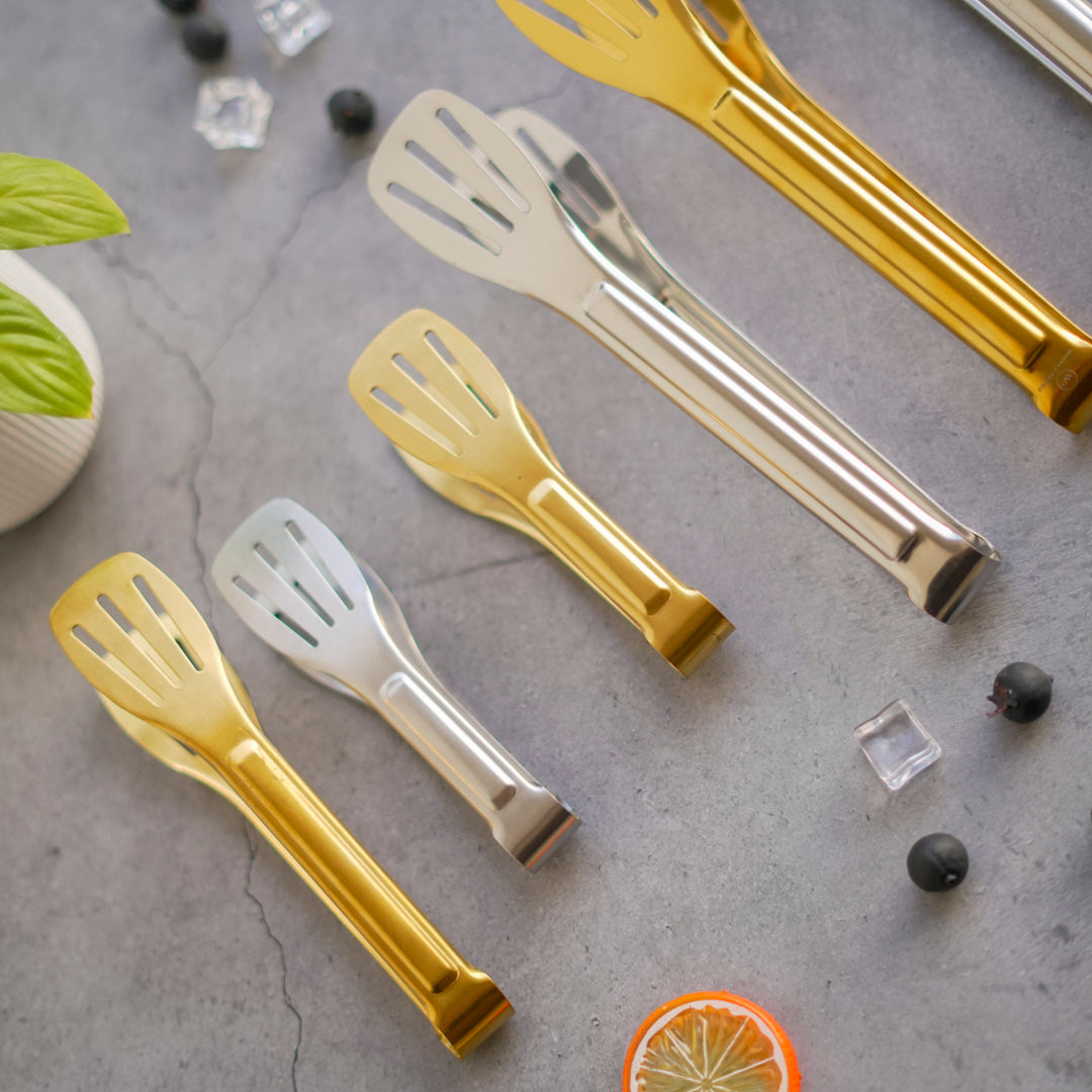 Stainless Steel Multipurpose Tongs – 4 Sizes – Gold & Silver - Image 30