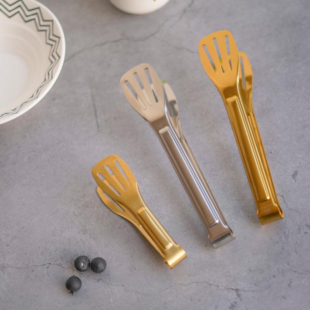 Stainless Steel Multipurpose Tongs – 4 Sizes – Gold & Silver - Image 37