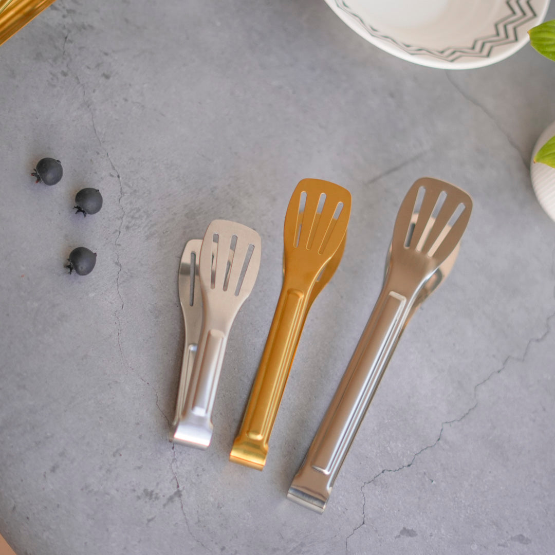 Stainless Steel Multipurpose Tongs – 4 Sizes – Gold & Silver - Image 32