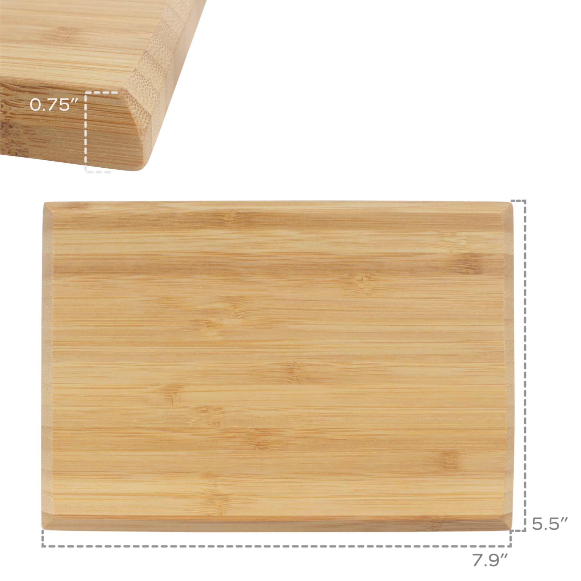 Bamboo Cutting Board with Chamfered Edge - 7.9" x 5.5" x 0.75" - Image 3