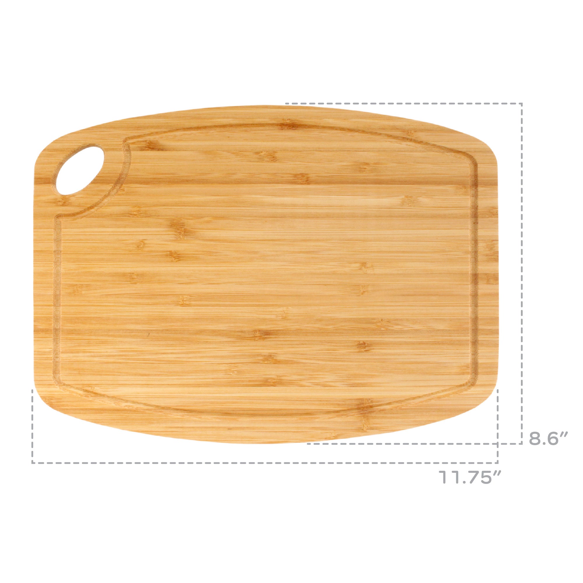 Vertical Cut Bamboo Cutting Board with Hanging Hole 11.75" x 8.63" x 0.40" / 0.75" - Image 2