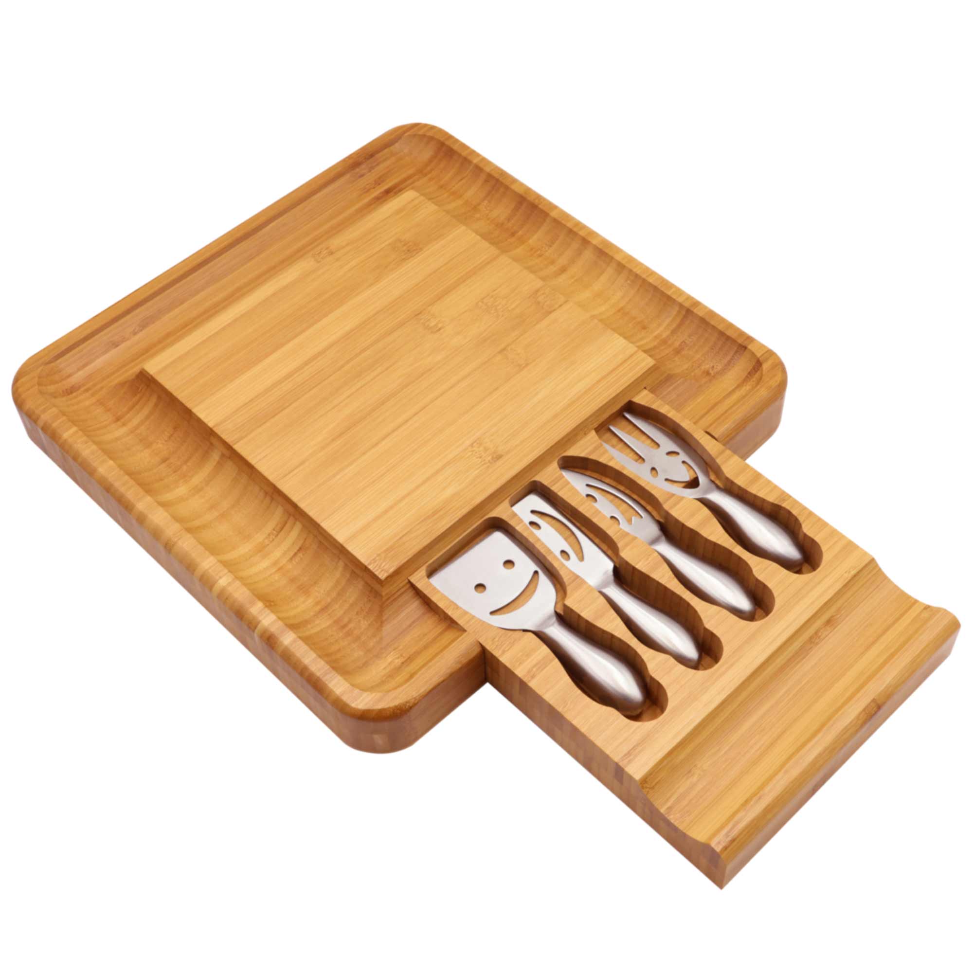 Bamboo Cheese & Sushi Serving Board with Cutlery Set - Image 7