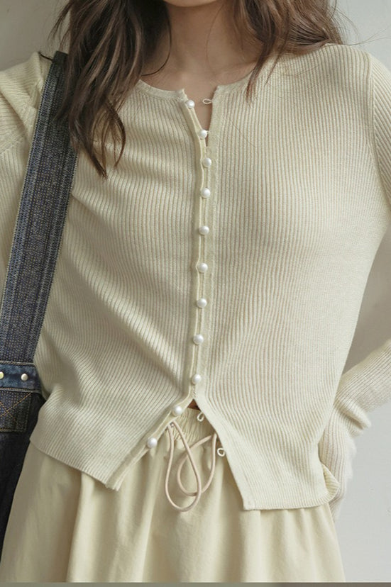 Sleek Wool Knit Cardigan