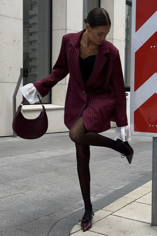 Vintage Striped Patchwork Blazer