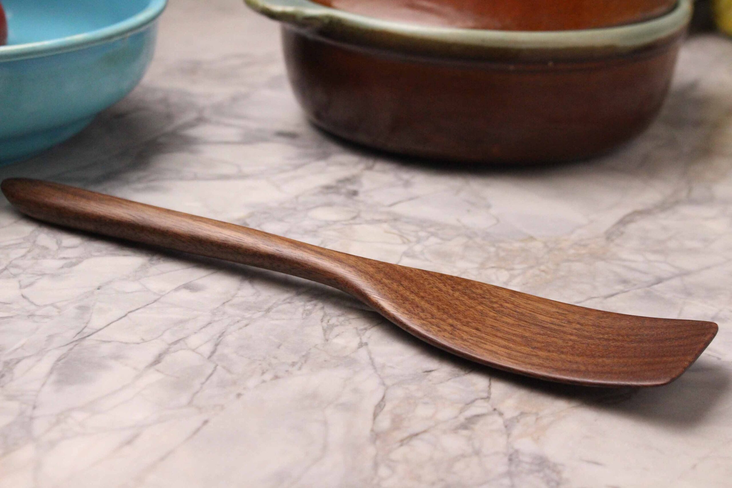 Medium Wooden Stirring & Turning Spatula – Black Walnut - Image 9