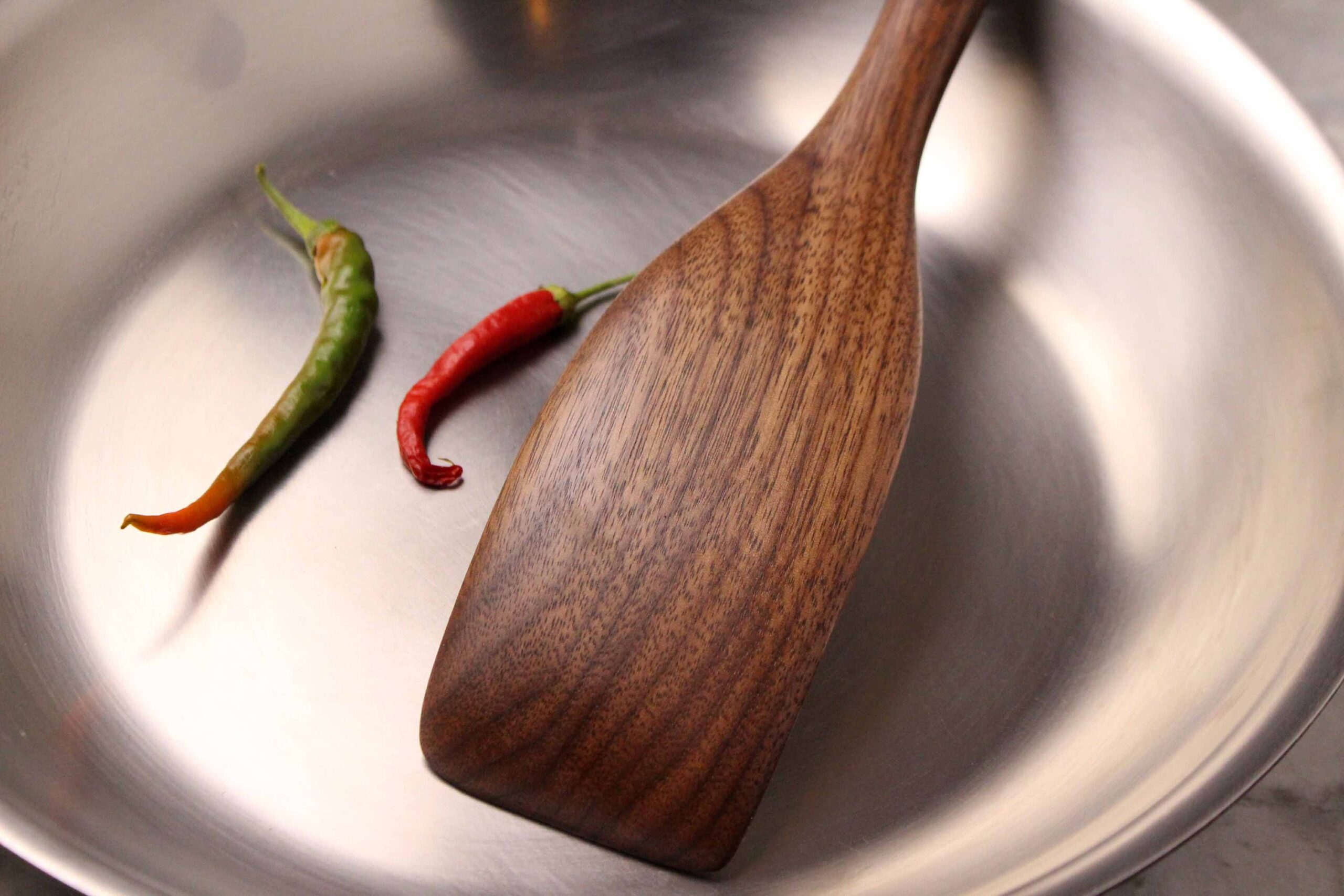 Medium Wooden Stirring & Turning Spatula – Black Walnut - Image 3