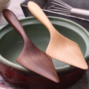 Wooden Pie Server Spatula – Black Walnut & Sugar Maple