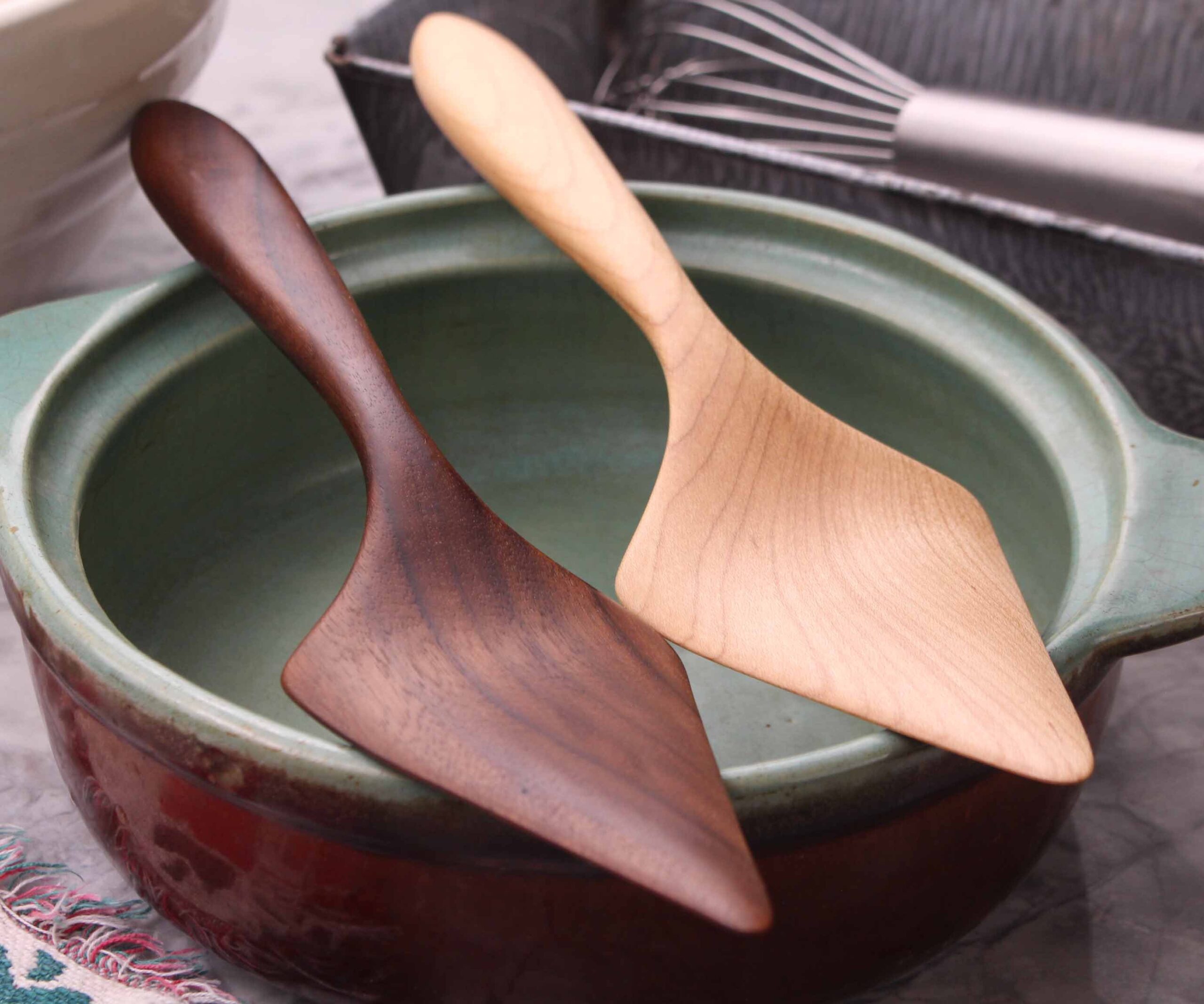Wooden Pie Server Spatula – Black Walnut & Sugar Maple