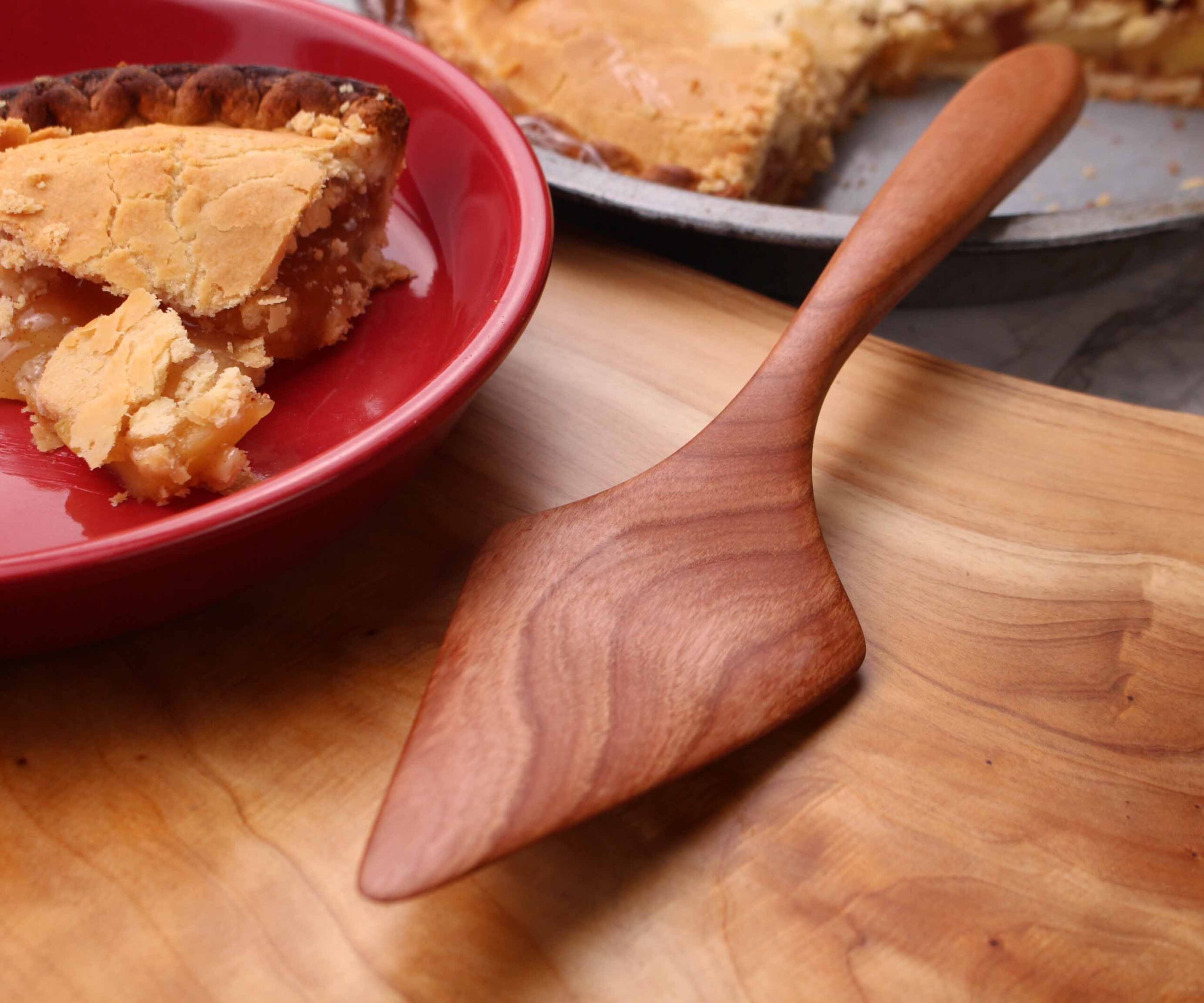 Wooden Pie Server Spatula – Black Walnut & Sugar Maple - Image 2