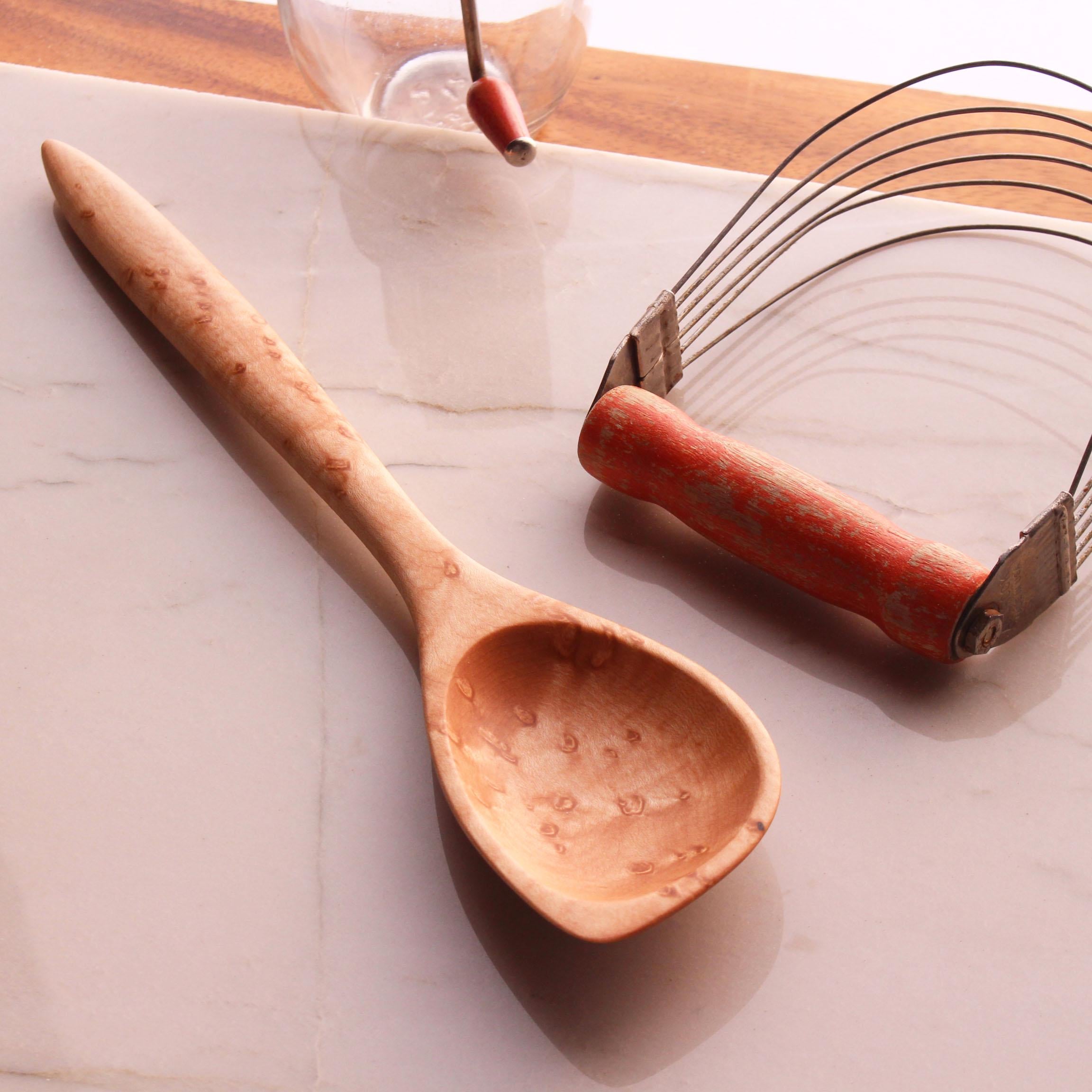 Wooden Spatula Spoon – Cherry, Walnut, Maple or Bird's Eye Maple - Image 4